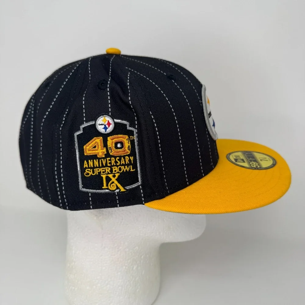 NWT Pittsburgh Steelers 40th Aniv Super Bowl 1974‎ Fitted Hat 7 7/8 NFL Football